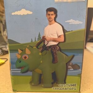 Adult riding dino blow up Halloween costume